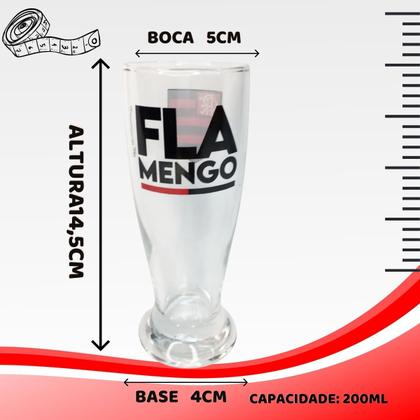 Imagem de Kit 4Un Copos Munich Vidro Tulipa Cerveja Chopp Time Flamengo Oficial