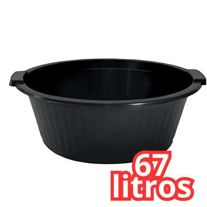 Imagem de Kit 4x Bacia Plastico Grande Reforçada Multiuso C Alça 67l Gigante