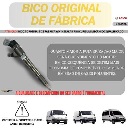 Imagem de Kit 4x Bico Injetor Ducato Boxer Jumper 2.3 16V 2006 2007 2008 2009 2010 2011 2012 2013 2014 Original BOSCH BIK286