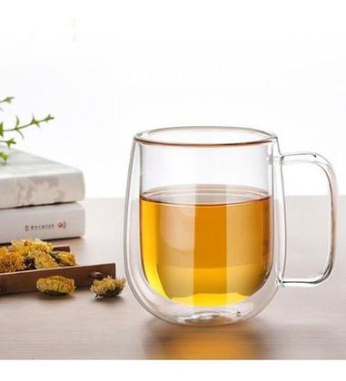 Imagem de Kit 4x Caneca Vidro Duplo Xícara Parede Dupla Café Chá 260ml