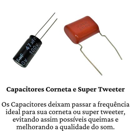 Imagem de Kit 4x Capacitores Driver Corneta 47x100 e 2 Capacitor Super Tweeter 2m2x250 250v 225j