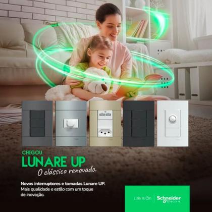 Imagem de Kit 4x Interruptor S400207 Branco Fosco Lunare Up Schneider