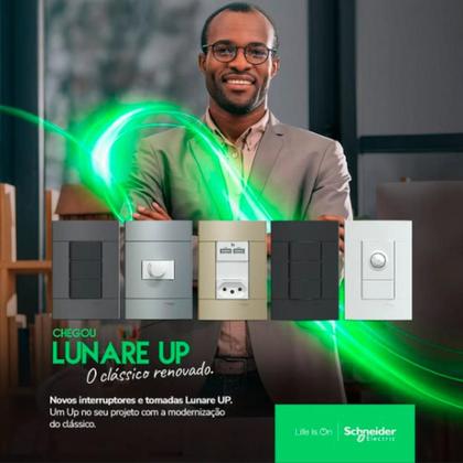 Imagem de Kit 4x Interruptor S400207 Branco Fosco Lunare Up Schneider