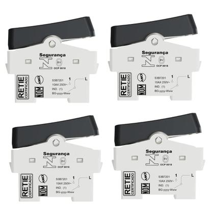 Imagem de Kit 4x Interruptor Simples S3B72011 Grafite Miluz Schneider