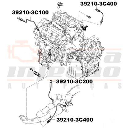 Imagem de Kit 4x Sonda Lambda Pré/Pós Hyundai Azera 3.3 V6