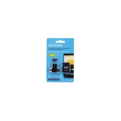 Imagem de Kit 4x1 Adaptador USB Dual Drive + Adaptador SD + Cartão Memória C10 16GB Multilaser - MC150