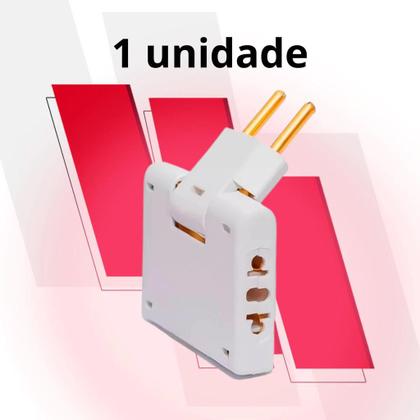 Imagem de Kit 5 Adaptador Articulado Deslocado benjamin 10A Resistente Bivolt universal resistente T para casa