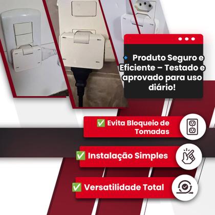 Imagem de Kit 5 Adaptador Articulado Deslocado benjamin 10A Resistente Bivolt universal resistente T para casa