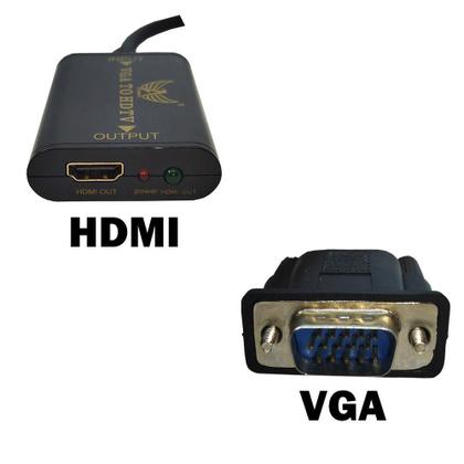 Imagem de Kit 5 Adaptador Conversor Vga+Áudio Macho Hdmi Fêmea Au 11