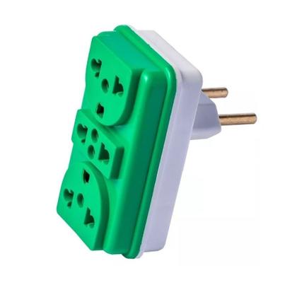 Imagem de Kit 5 Adaptador de Tomada Benjamin T Colorido Universal 3 Entradas 10A 20A para Casa e Comércio