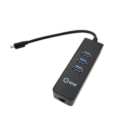 Imagem de Kit 5 Adaptador Usb-C 3 Saída Usb3.0 Rj45 P Notebook Lt-1168