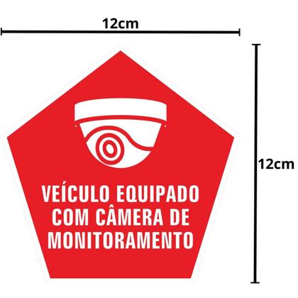Imagem de Kit 5 Adesivo Veiculo Equipado com Camera de Monitoramento