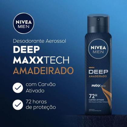 Imagem de Kit 5 Aerossol Carvão Ativado Amadeirado Nivea 150 Ml