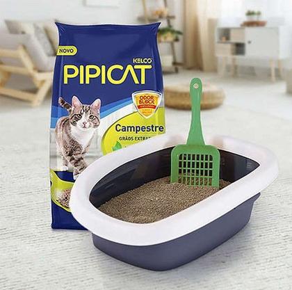 Imagem de Kit 5 Areias Sanitárias P/ Gato Kelco Pipicat Campestre  4Kg