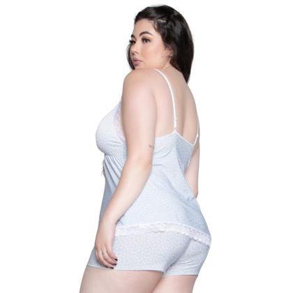 Imagem de Kit 5 Baby Doll Plus Size Vekyo Feminino Liganete e Renda Estampado