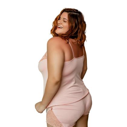 Imagem de Kit 5 Baby Doll Plus Size WLS Modas Liganete Com Renda Feminino