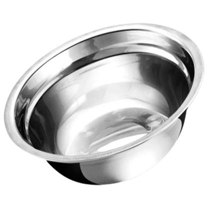 Imagem de Kit 5 Bacias Tigela Em Inox 17,19, 21,23 E 25Cm C/Fouet 24Cm