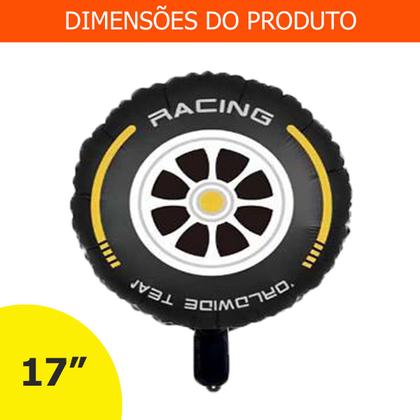 Imagem de Kit 5 Balões Tema Corrida Capacete Pneus Xadrez Bandeira