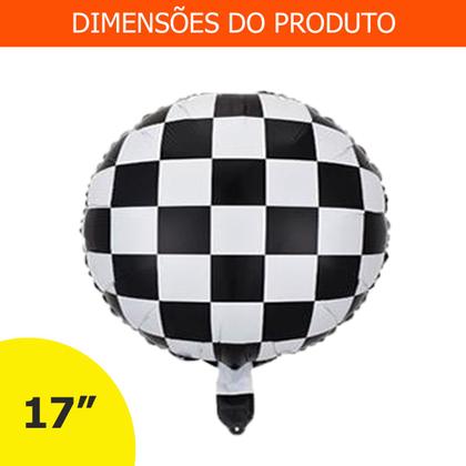 Imagem de Kit 5 Balões Tema Corrida Capacete Pneus Xadrez Bandeira
