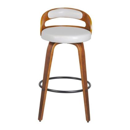 Imagem de Kit 5 Banquetas para Cozinha Altas Giratórias Madeira Roma Rivatti