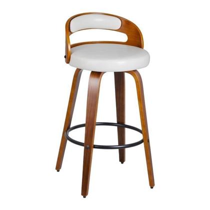 Imagem de Kit 5 Banquetas para Cozinha Altas Giratórias Madeira Roma Rivatti