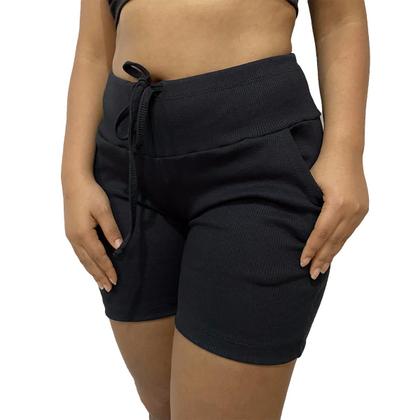 Imagem de Kit 5 bermudas feminina cintura alta com elastano