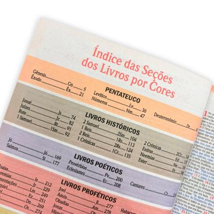 Imagem de Kit 5  Bíblia Sagrada Brochura Bordô - Evangelização - Textos Coloridos Letra Média