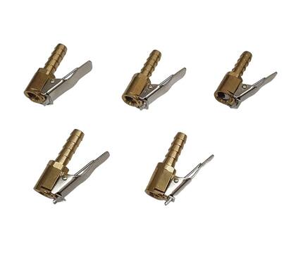 Imagem de Kit 5 Bicos Inflador De Encher Pneus Com Presilha Trava 1/4