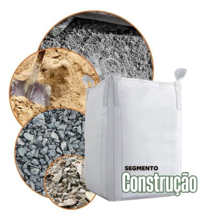 Imagem de Kit 5 Big Bag Saco Grande 1000Kg Jumbo Reforçado Para Grãos, Areia, Construção, Reciclagem, Obra  Alta Resistência, Reutilizável, Com Alça
