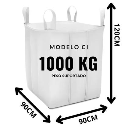 Imagem de Kit 5 Big Bag Saco Grande 1000Kg Jumbo Reforçado Para Grãos, Areia, Construção, Reciclagem, Obra  Alta Resistência, Reutilizável, Com Alça