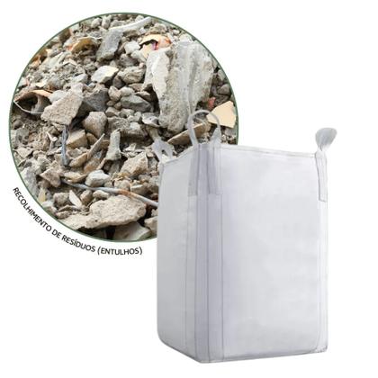 Imagem de Kit 5 Big Bag Saco Grande 1000Kg Jumbo Reforçado Para Grãos, Areia, Construção, Reciclagem, Obra  Alta Resistência, Reutilizável, Com Alça