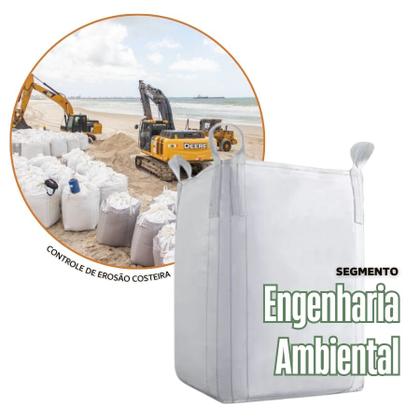 Imagem de Kit 5 Big Bag Saco Grande 1000Kg Jumbo Reforçado Para Grãos, Areia, Construção, Reciclagem, Obra  Alta Resistência, Reutilizável, Com Alça