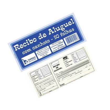 Imagem de Kit 5 Blocos Recibo de Aluguel Com Canhoto Tamoio 50 Folhas