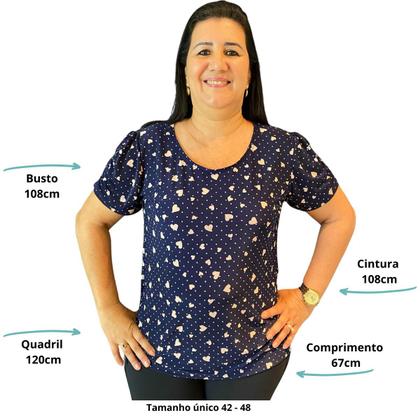 Imagem de Kit 5 Blusas Feminina Estampada Versátil  Manga Curta