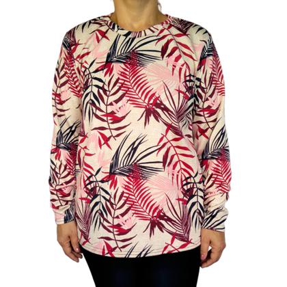 Imagem de Kit 5 Blusas Femininas G. Careca Manga Longa Soltinhas Estampas Sortidas Malha Crepe Pp ao Plus Size