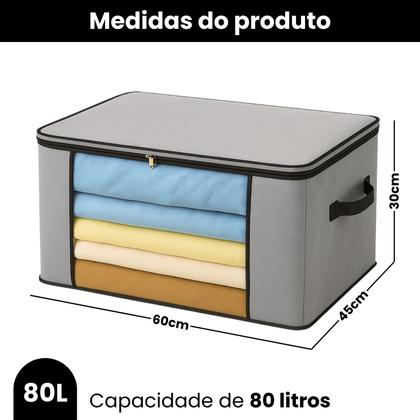 Imagem de Kit 5 Bolsas Organizadoras Caixa Multiuso Guarda Roupa Colchas Closet Cobertor