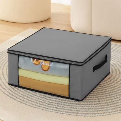 Imagem de Kit 5 Bolsas Organizadoras Caixa Multiuso Guarda Roupa Colchas Closet Cobertor