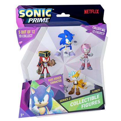 Imagem de Kit 5 Bonecos Col 6,5cm Tails, Knuckles Pirata, Rose, Sonic