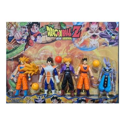 Imagem de Kit 5 Bonecos Dragon Ball Z Articulados Goku 14 Cm