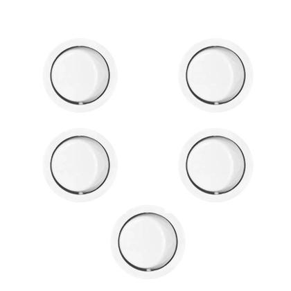 Imagem de Kit 5 Botão Interruptor Redondo Bolinha De Embutir Para Moveis Branco
