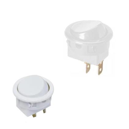 Imagem de Kit 5 Botão Interruptor Redondo Bolinha De Embutir Para Moveis Branco