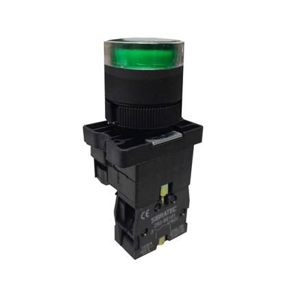 Imagem de Kit 5  botao pulso plast ilumina xb2-ew3361 24v vd 1na sibra