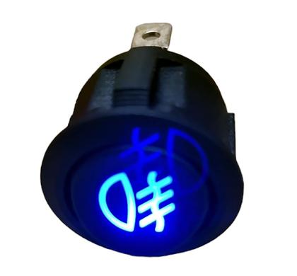 Imagem de Kit 5 Botões Farol Milha Neblina Universal Led Interruptor Azul