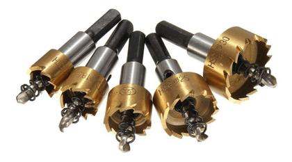 Imagem de Kit 5 Brocas Serra Copo Metal Aço Ferro 16/18,5/20/25/30mm