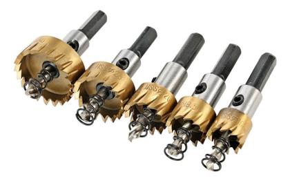 Imagem de Kit 5 Brocas Serra Copo Metal Aço Ferro 16/18,5/20/25/30mm