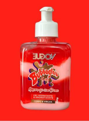 Imagem de KIT 5 Bubba Glow Gel Creme Hidratante Para Corpo Virilha Beijável Sabor Morango Com Creme Vogue 300g