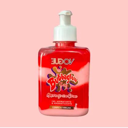 Imagem de KIT 5 Bubba Glow Gel Creme Hidratante Para Corpo Virilha Beijável Sabor Morango Com Creme Vogue 300g
