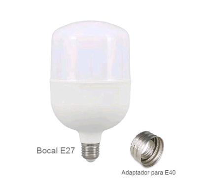 Imagem de kit 5 Bulbo led 100w E27 Alta Potência Branco Frio 6500k Econômico Bivolt +adaptador E40