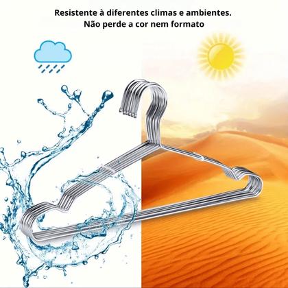 Imagem de Kit 5 Cabides Tintureiro de Metal Cromado Adulto - 40cm