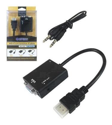 Imagem de Kit 5 Cabo Adaptador Conversor Hdmi Para Vga Saída P2 Áudio